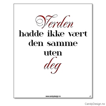 Kjøleskapsmagnet i gummi med visdomsord - Verden hadde ikke vært den samme uten deg