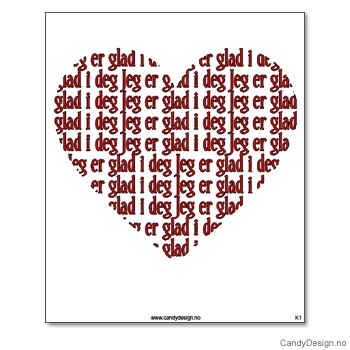 Kjøleskapsmagnet i gummi med visdomsord - Jeg er glad i deg