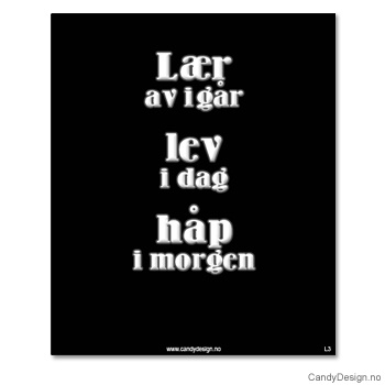 Kjøleskapsmagnet i gummi med visdomsord - Lær av i går lev i dag håp i morgen