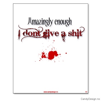 Kjøleskapsmagnet i gummi med visdomsord - Amazingly enough I don't give a shit