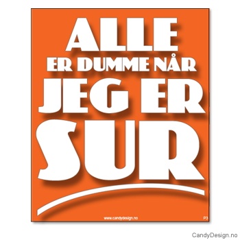 Kjøleskapsmagnet i gummi med visdomsord - Alle er dumme når jeg er sur
