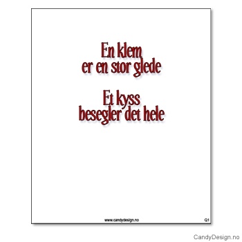 Kjøleskapsmagnet i gummi med visdomsord - En klem er en stor glede et kyss besegler det hele