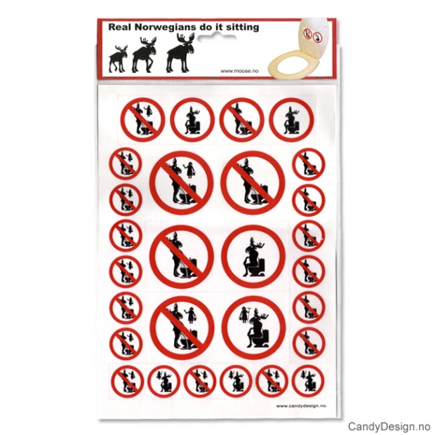 Klistremerker for toalett - elg  