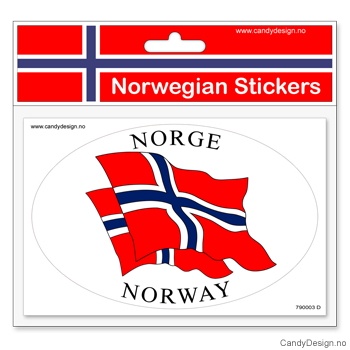 Dobbeltflagg - ovalt klistremerke for bil