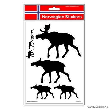 Elgfamilie klistremerker