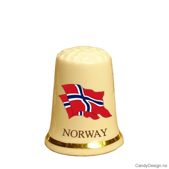 Fingerbøl med Norsk flagg motiv