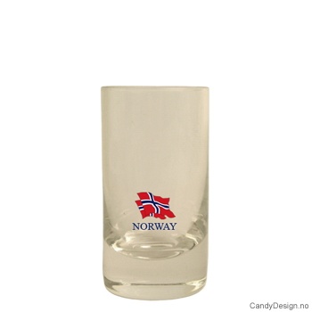 Lavt shotglass - Norske flagg