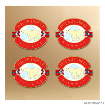 Magnet i silikon med Norway - Oval med isbjørn