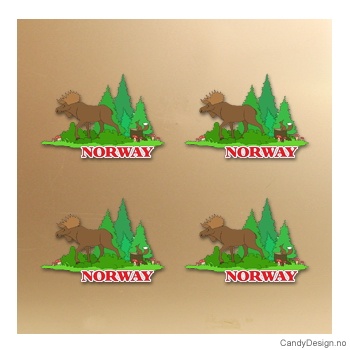 Magnet i silikon med Norway - Elg