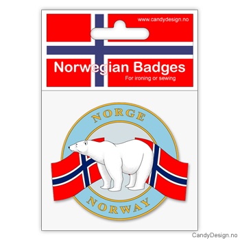 Isbjørn - rundt suvenir jakkemerke