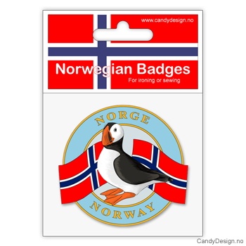 Lundefugl - rundt suvenir jakkemerke