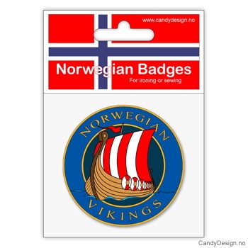 Vikingskip - rundt suvenir jakkemerke