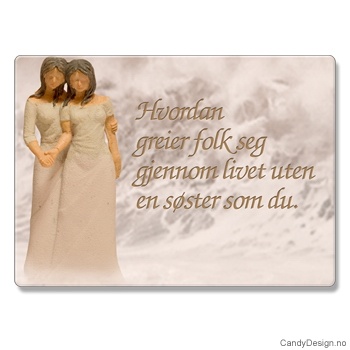 Metallmagneter med kvinnefigurer og tekst - Hvordan greier folk seg gjennom livet uten en søster som du.