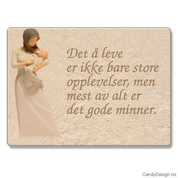 Metallmagneter med kvinnefigurer og tekst - Det å leve er ikke bare store opplevelser, men mest av alt er det gode minner.