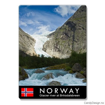 Metallmagneter med Norske naturbilder - Isbre elv