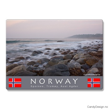 Metallmagneter med Norske naturbilder - Fjæresteiner i blått