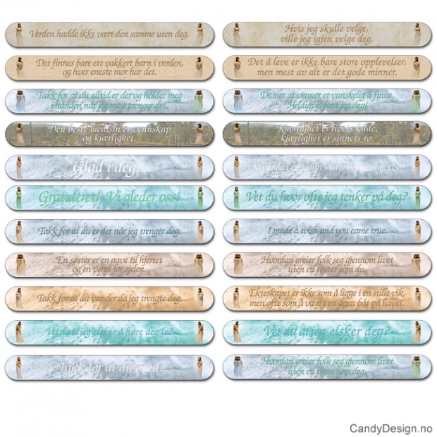 Neglefiler med kvinnefigurer assortert