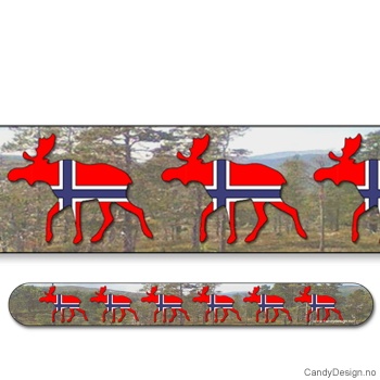 Suvenir neglefil - Elger med norsk flagg