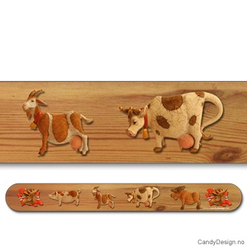 Suvenir neglefil - Elg, ku, geit og gris