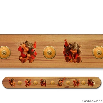 Suvenir neglefil  Vikinger med Norsk flagg og skjold