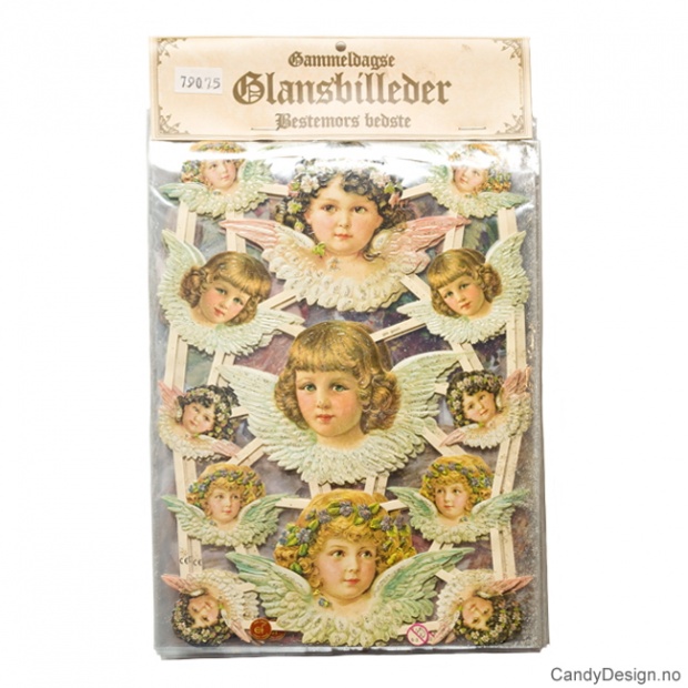 Glansbilder - Engler med glitter