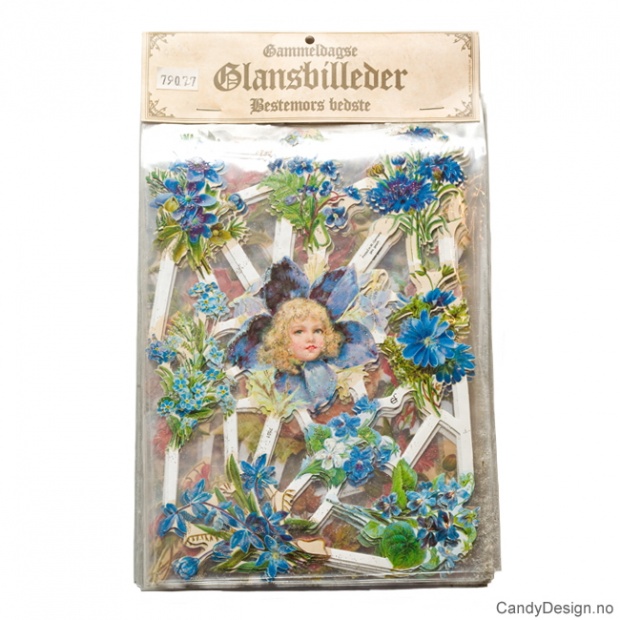 Glansbilder - Blomster med glitter
