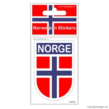 Suvenir klistremerke med det Norske flagg