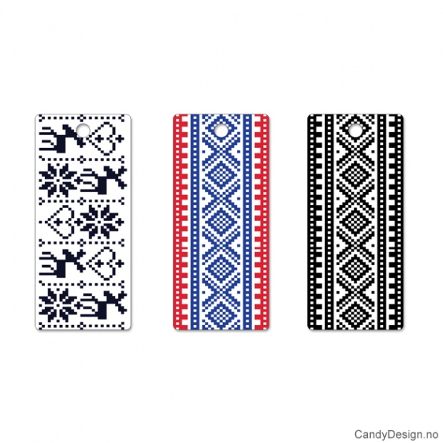 Avlange reflekser Norsk strikke mønster) assortert