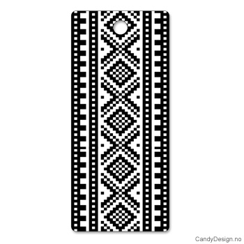 Avlange reflekser - Norsk strikke mønster Sort/hvit