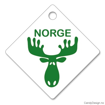 Hengende firkantet refleks med grønt elghode