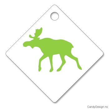 Hengende firkantet refleks med grønn elg