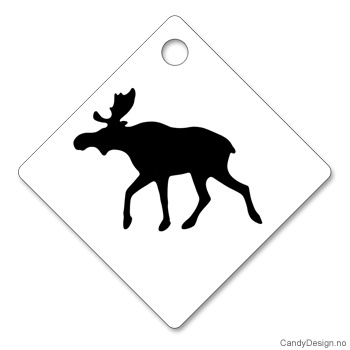 Hengende firkantet refleks med sort elg