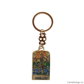 Gustav Vigeland metall nøkkelringer i farger 12 stk.