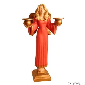 Englelysestake for to lys - Rød